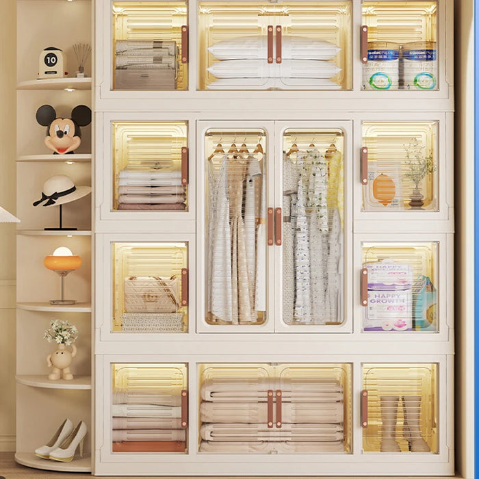 Simple Room Clothing Rack Wardrobes Foldable Modern Display Plastic Cabinets Living Room Mobile Guarda Roupa Furniture Bedroom