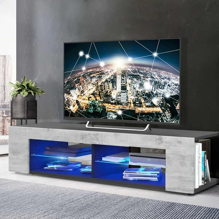 Modern TV Stand High Gloss Bookshelves With LED Light 4-Shelf Console Cabinet Home Office TV bracket Living Room Furniture