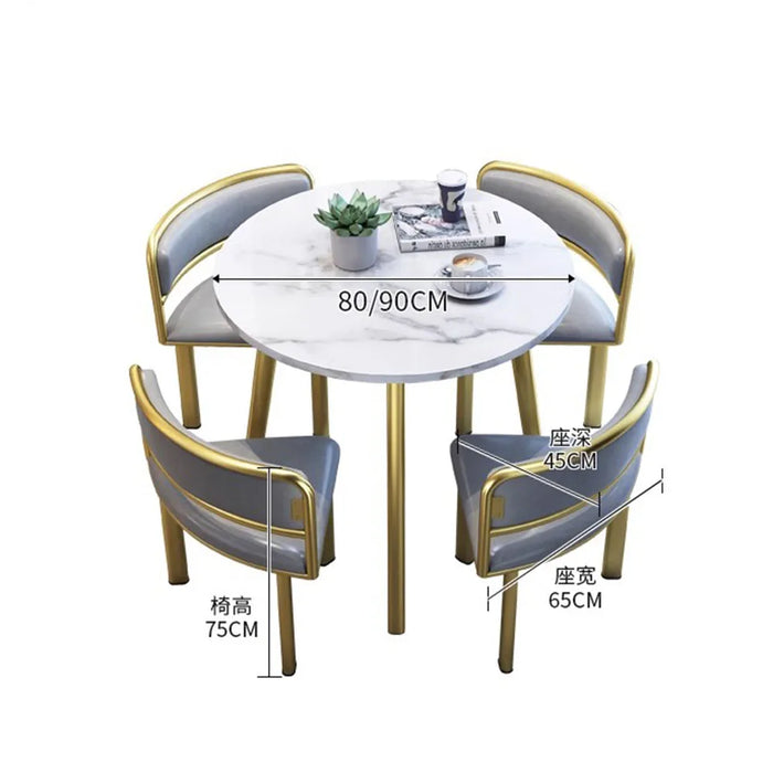 Office Modern Dining Chairs Designer Conference Metal Legs Floor Dining Table Set 4 Chairs Lounge Unique Muebles Decoration