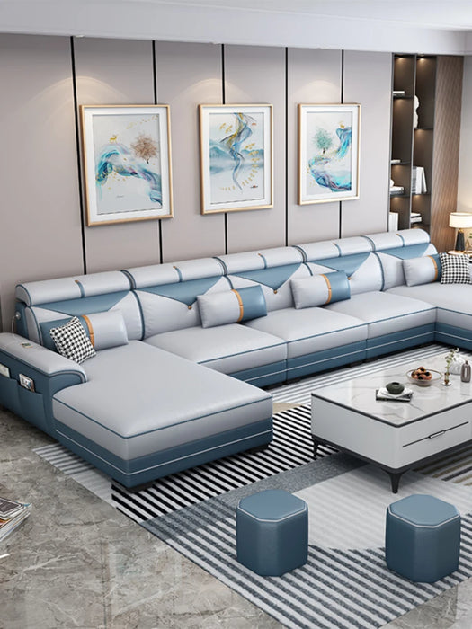 Nordic size cloth sofa modern simple living room corner detachable and washable technology cloth sofa combination set