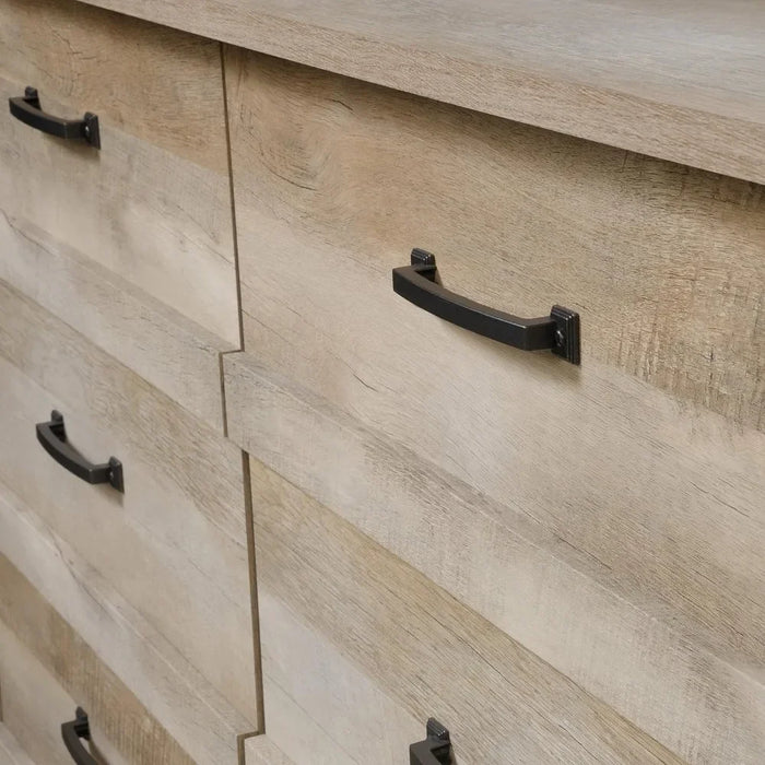 Cannery Bridge 6-Drawer Dresser Vanity Desk Lintel Oak Finish Dressers for Bedroom Furniture Toiletries Toilet Furniture Makeup