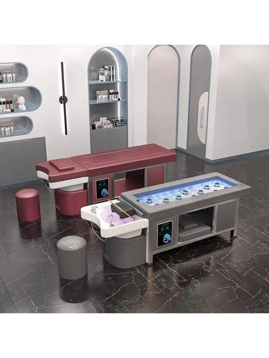 Head Spa Shampo Chair Stylist Fumigation Luxury Minimalistic Hair Wash Bed Massage Therapy Behandelstoel Furniture MQ50SC
