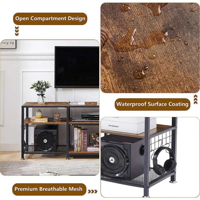 65 Inch Tv Stand Living Room Furniture Bedroom and Gaming Room TV Stand for Televisions Up to 70 Inch Brown Home Stands Modern
