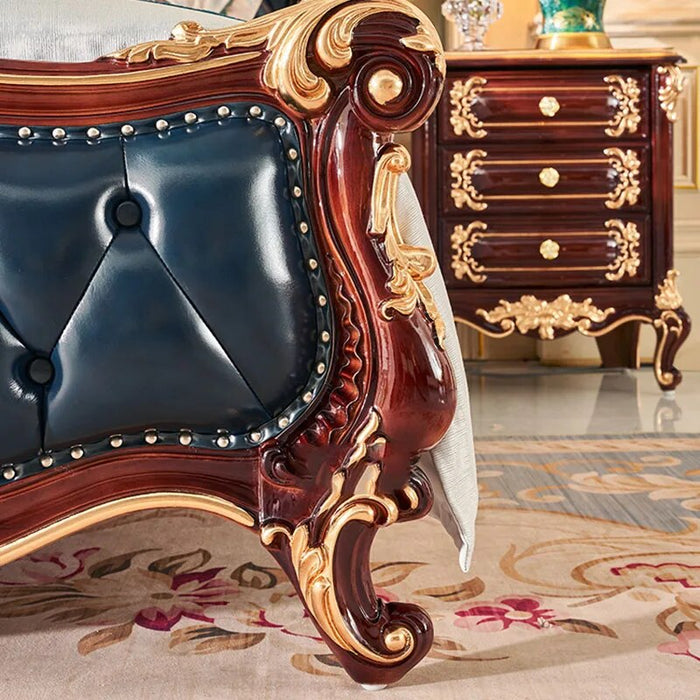 Unique Bedroom Modern Aesthetic Bed Wood Nordic Twin King Size Bed Genuine Leather Luxury Letto Matrimonialev Home Furniture
