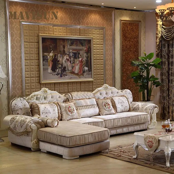 Luxury Europe Style Couch Modern Furniture Apartment Exquisite Embroidery Removable Washable American Stylish Living Room Sofa