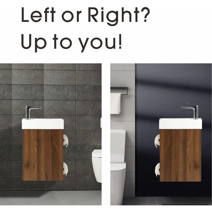 Small Bathroom Sink Cabinet Set With 2 Toilet Paper Holders Modern Painted Wall Mounted Small Bathroom Vanity With Sink Wallnut
