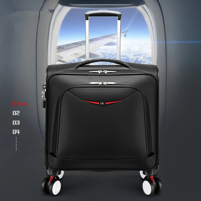 18 Inch Travel Carry-on Soft Canvas Mini Suitcase With Wheels Trolley Rolling Laptop Luggage Bag Boarding Cabin Free Shipping