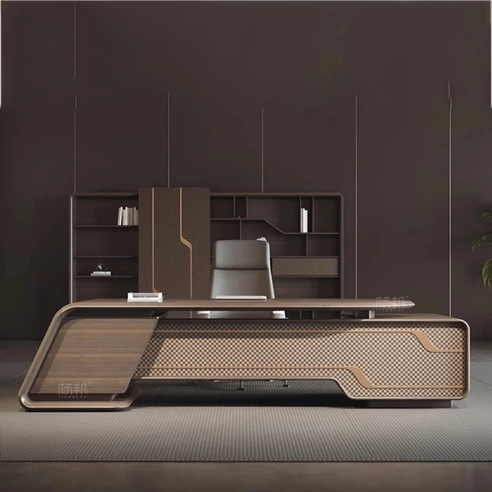 Luxury Italian Table Corner Storage Modern Standing Boss Desk Storage Executive Scrivanie Per Computer Office Furniture