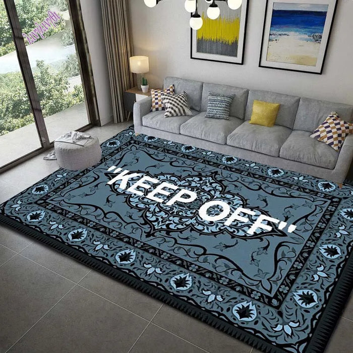 KEEP OFF Printed Floor Mat Furnishings Cashmere Living Room Area Rugs Bedroom Bedside Bay Window Carpet Halloween Christmas Gift
