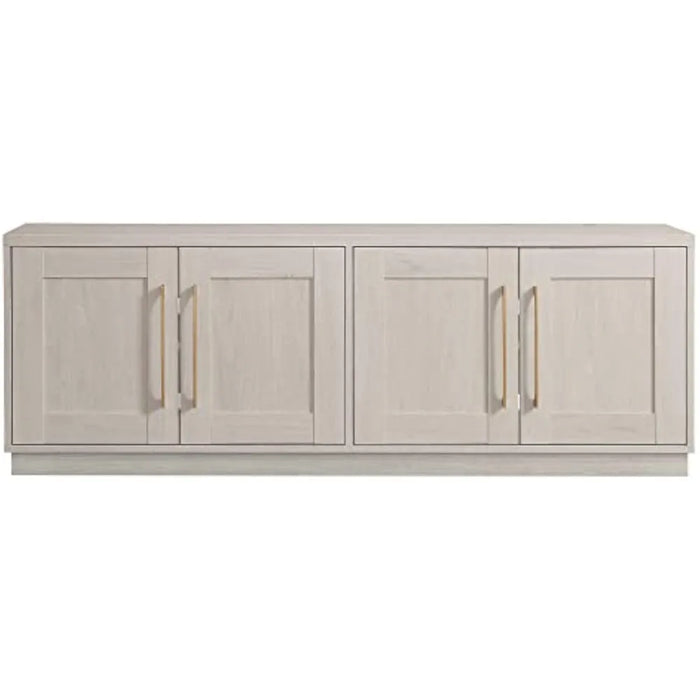 Minimalist TV cabinet, living room floor standing TV stand with two double door storage cabinets, 68 inches wide, white