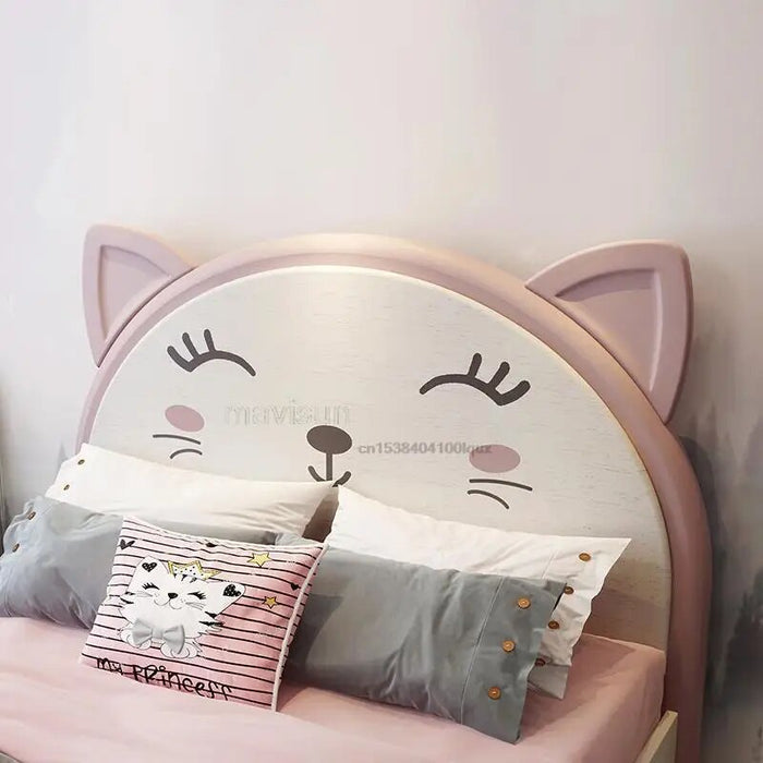 Solid Wood Children's Bed For Girl Bedroom Princess Single Bed 1.2m 1.5m Pink Modern Simple High-end Kid's Furniture Household
