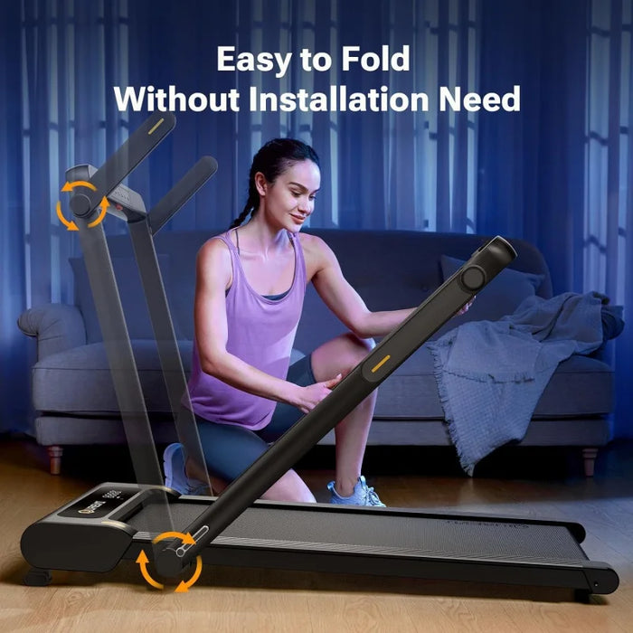 UREVO 2 in 1 Folding Treadmill, Under Desk Treadmill for Home/Office, 2.5HP Treadmills with Remote Control, LED Display, 265lbs