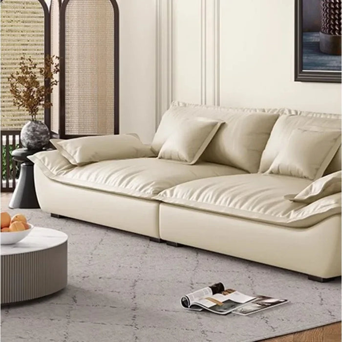 Leather Living Room Sofas Floor Sectional Curved Lazy Accent Sofa Puffs Shape Daybed Sofa Sala De Estar Bedroom Furniture