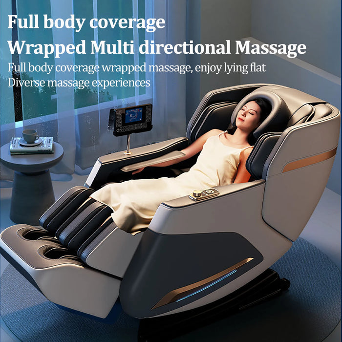 Massage Chair Full Body 8d Zero Gravity Luxury  Leathe  Electric 3D Spa Shiatsu Kneading Full Body Airbag Body Scan Sole  Chair