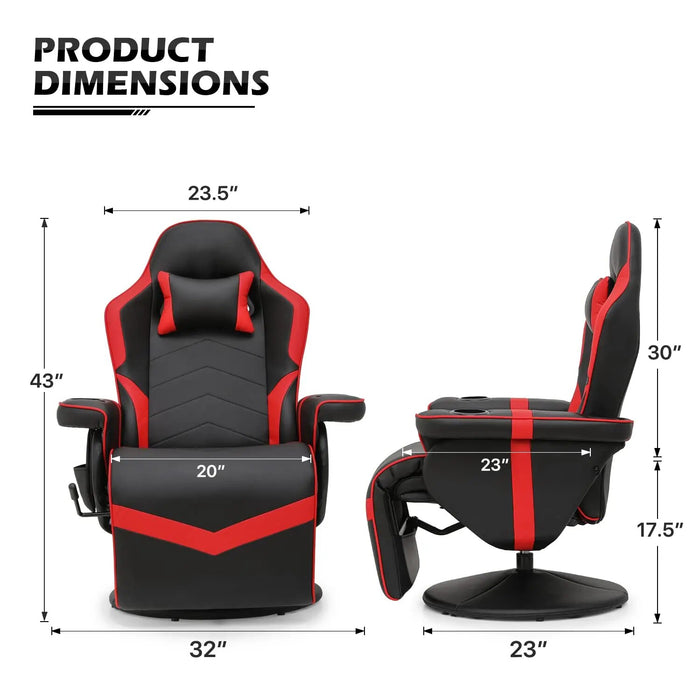 Customize Modern Red Office massage Chair Ergonomic High-Back PU Leather Audio Gaming Chair with Speakers and Cupholders