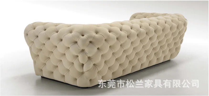 Light luxury sofa living room leather Italian sofa