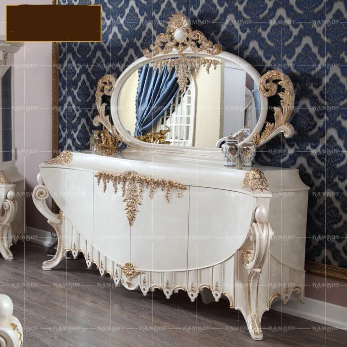 European style side restaurant solid wood carved storage storage  cupboard storage tea cabinet