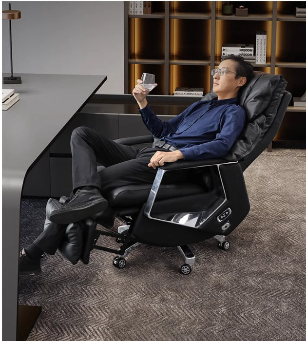 Office Chair President Comfortable high-end leather modern simple lift sedentary recliner electric boss chair