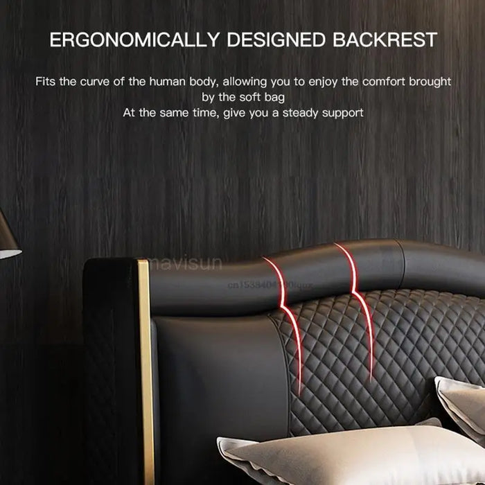 Storage Queen Upholstered Wedding Bed For Large Family Villa Simple Modern Hotel Apartment Household Soft Double Bed Bedroom Set
