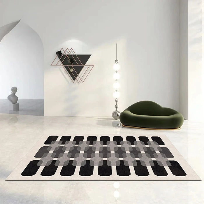 Nordic Modern Home Superior Livingroom Large Area Rug Sofa Bedroom Bedside Simple Geometric Decorative Carpet Non-slip Floor Mat