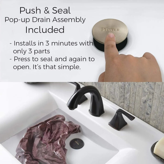 Waterfall Bathroom Faucet with Push & Seal Drain, Polished Chrome