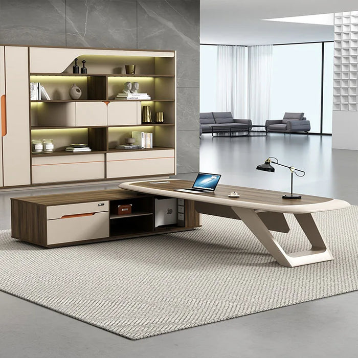 Boss Executive Office Desk Modern Luxury Reception Standing Table Reception Mesa Escritorio Con Cajones Office Furniture DWH