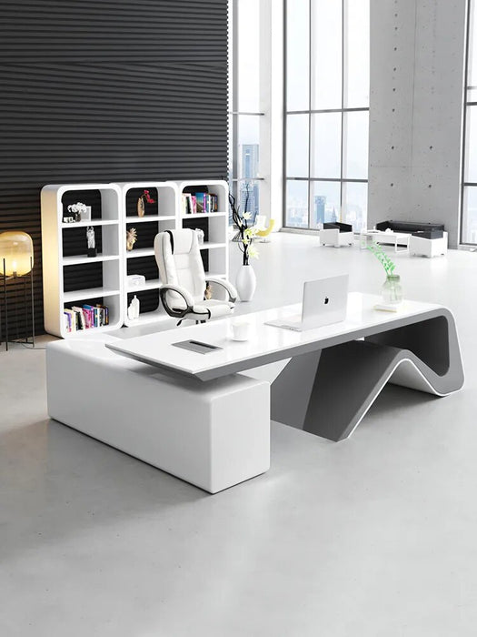 Office furniture boss's desk white president's manager's supervisor's desk