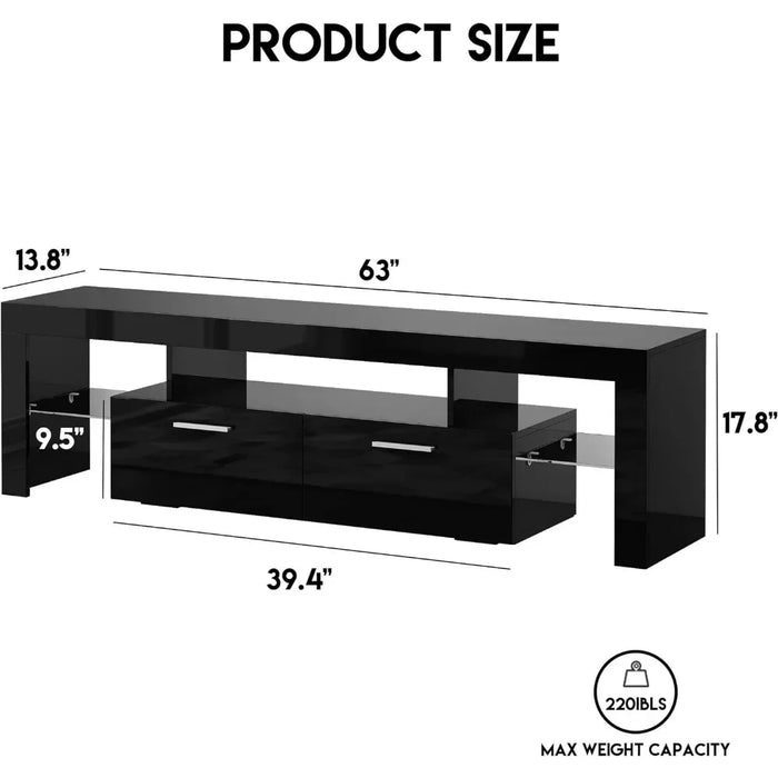 Tv Stand Living Room Furniture Free Shipping Modern Black TV Cabinet for TV Table With Storage and Glass Open Bedroom Shelf Home