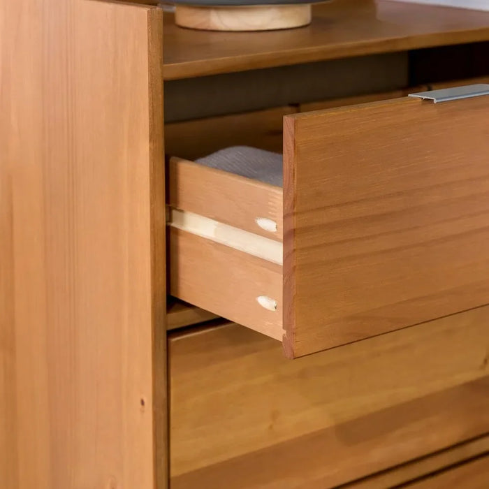 Modern Solid Wood 6-Drawer Dresser with Gallery-Top, 55 Inch, Caramel, dresser  tocadores para el dormitorio , makeup table