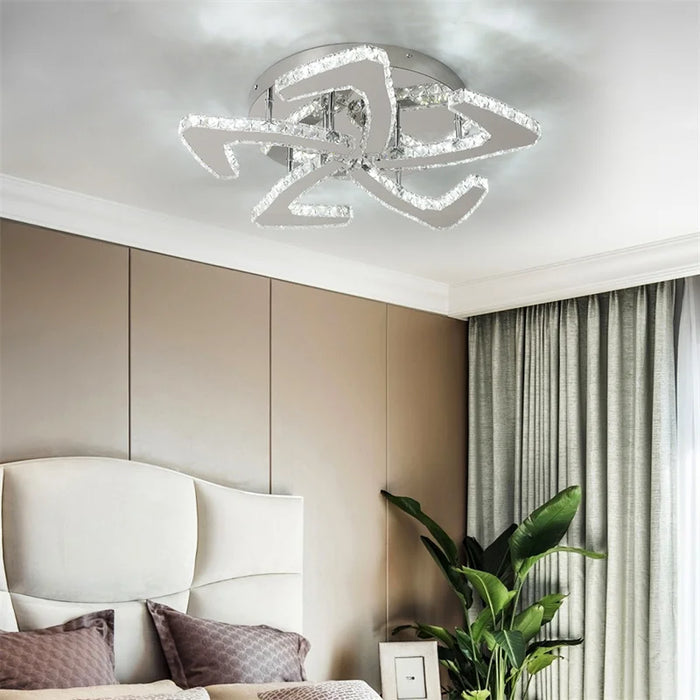 Modern Crystal Led Chandeliers For Ceiling Stainless Steel Lustres For Kitchen Luminarias Fixtures HangingPlafonier Lamp Bedroom
