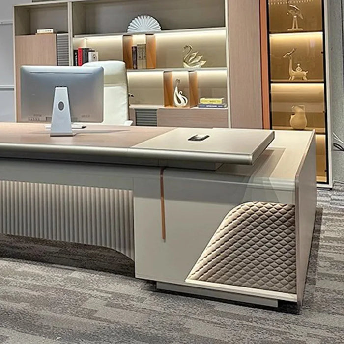 Luxury Reception Office Desk Computer Monitor Corner Organizer Writing Office Desk Meeting Bureau Meuble Italian Furniture