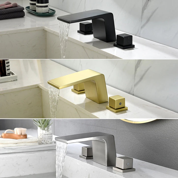 3 Holes Bathroom Faucet for Basin Hot and Cold Water Faucet 2 Handle Mixers Tap Deck Mount Roman Tub Fauctes