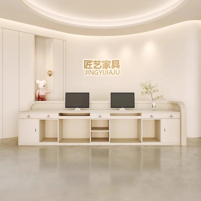 Vanity Reception Desks Cash Register Front White Podium Office Modern Reception Desks Lectern Mostrador Tienda Beauty Furniture
