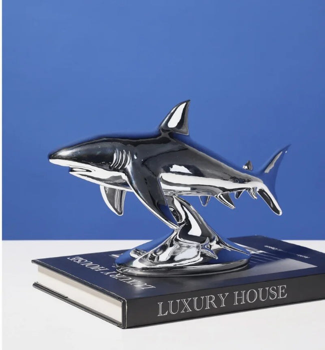 31CM modern Creative shark resin Ornaments Living Room Office Desk Home Decoration Resin Crafts High File  Business Gifts