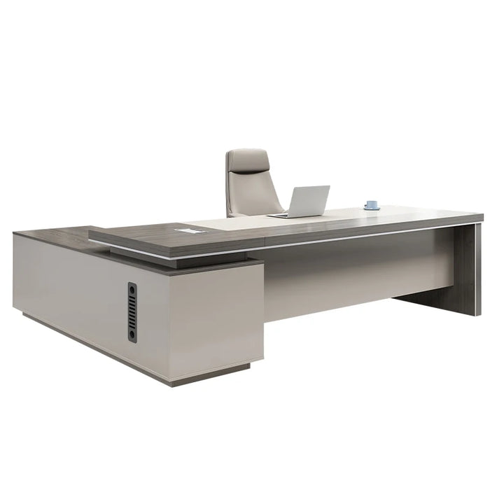 Modern Minimalist L Shape Computer Offices Desk Table Single Manager Officer Desks Extension Furniture Melamine Table
