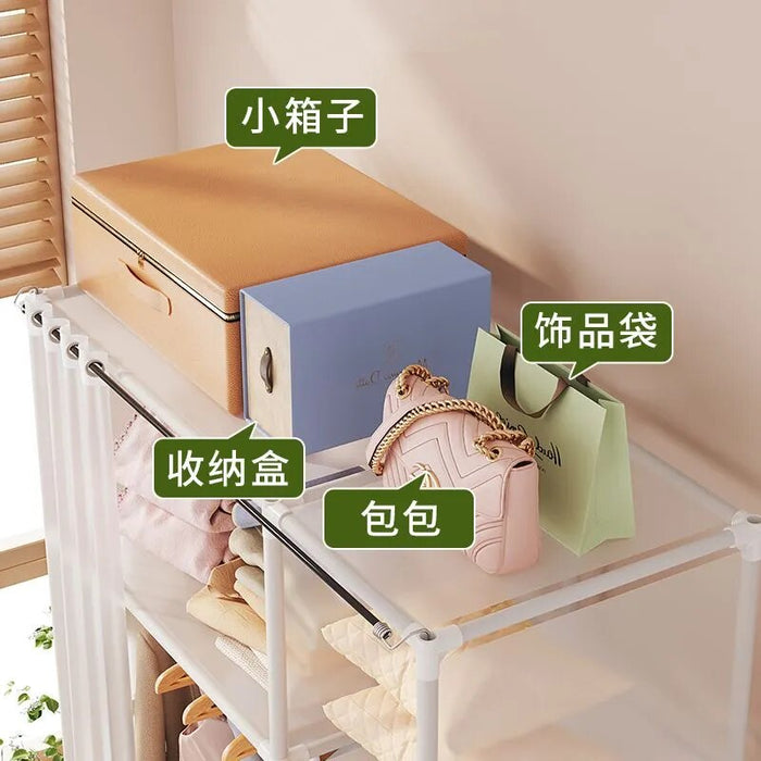 Household Dustproof Wardrobe Easy Assemble Wardrobe Bedroom Multipurpose Clothing Storage Rack Multi-layer Storage Cabinet New