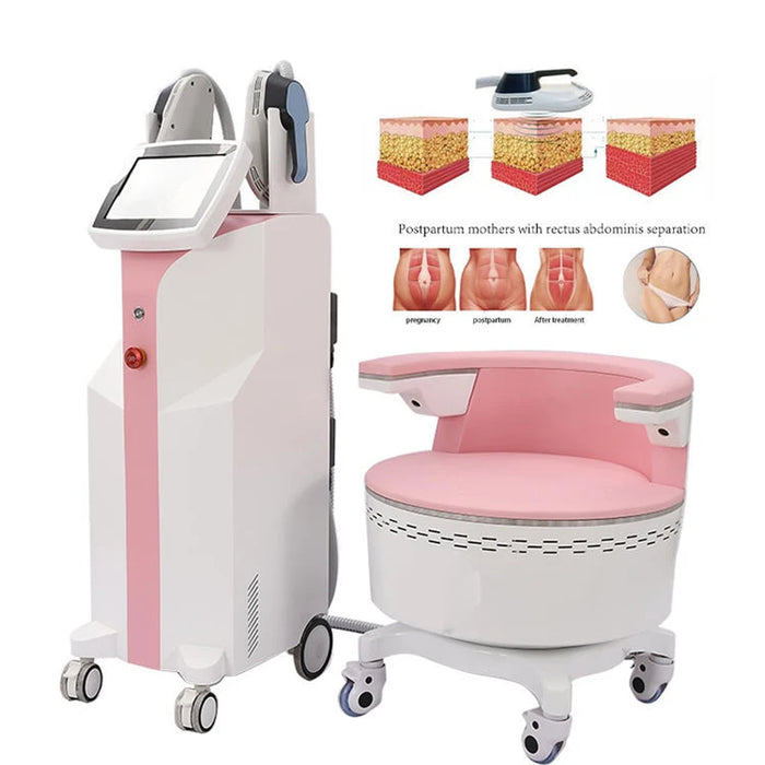 2024 Pro EMSlim Body Sculpting Fat Burning Muscle Shaping HI-EMT + EMS Kegel Exercise Chair for Postpartum Care 2 in 1 Machine