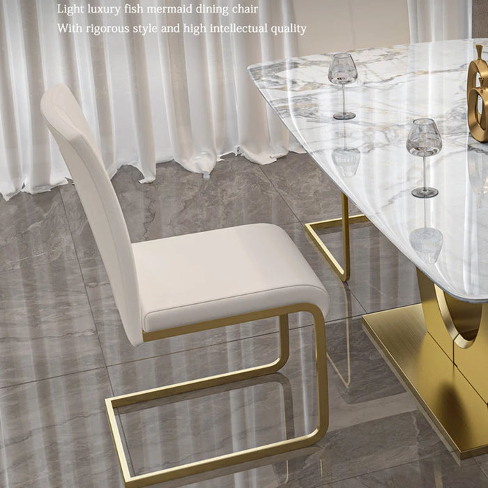 Restaurant Reception Dining Table Stainless Steel Bright Surface Nner Luxury Table And Chair Combination Mesa Kitchen Furniture