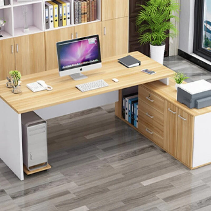 Modern Manager Office Desks Simplicity Computer Boss Boss Storage Office Desks Single Person Wood Escritorios Furniture QF50OD