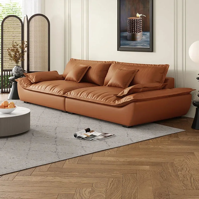 Leather Living Room Sofas Floor Sectional Curved Lazy Accent Sofa Puffs Shape Daybed Sofa Sala De Estar Bedroom Furniture