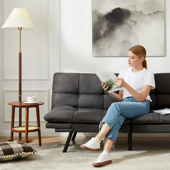 Living Room Sofas for Home Furniture Grey Adjustable Backrest and Armrests Convertible Sofa Bed Foldable Memory Foam Furniture