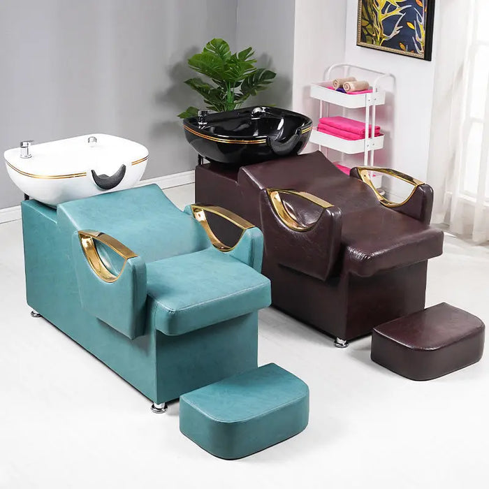 Hot Sale Color Custom Hair Salon Comfortable Lying Massage Furniture Washing Bed Shampoo Chair With Bowl