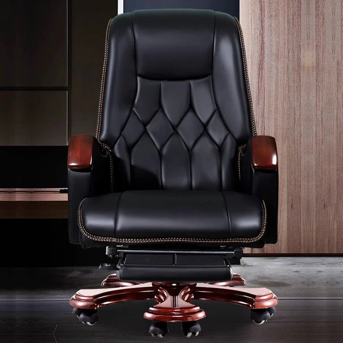 Footrest Office Chair Comfort Solid Wood Boss Swivel Lumbar Back Support Office Chair Elastic Glides Sandalye House Furniture