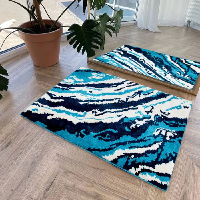Leopard Zebra Toilet Door Mat Tufted Rug Cute Flocking Carpet Marble Texture Floor Pad Anti Slip Doormat Aesthetic Home