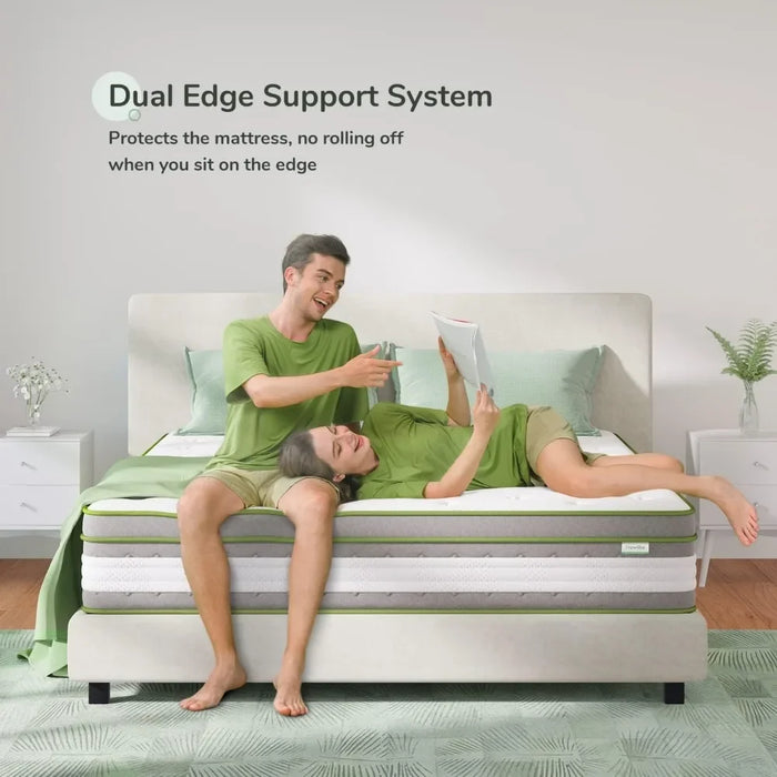 Novilla Queen Mattress 12 Inch Hybrid Pillow Top Queen Size Mattress in A Box with Gel Memory Foam Individually Wrapped Pocket