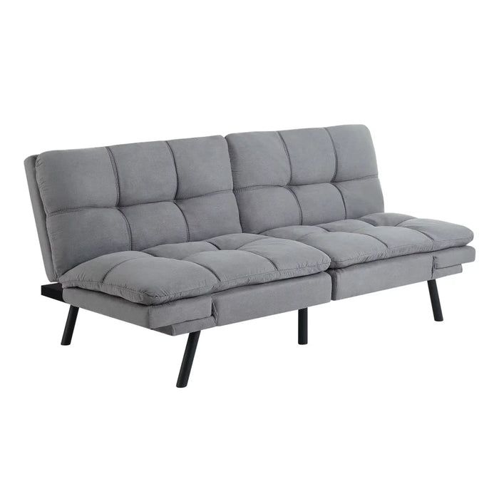 Memory Foam Futon, Gray Faux Suede  Home Furniture