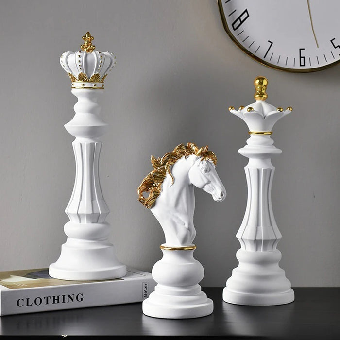 3 Pcs/Set Resin International Chess Figurine Modern Interior Decor Office Living Room Home Decoration Accessories