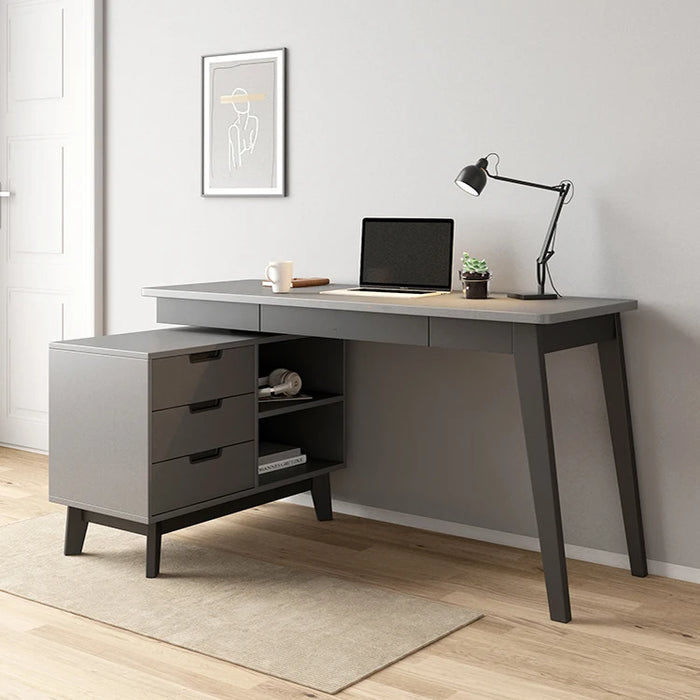 Executive Desk Storage Organizer Multifunctional L Shape Computer Desk Home Office Writing Desk Telescopic Corner Study Table