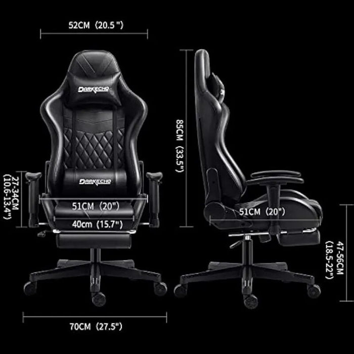 Darkecho Gaming Chair Office Chair with Footrest Massage Racing Computer Ergonomic Chair（Black/Purple）optional