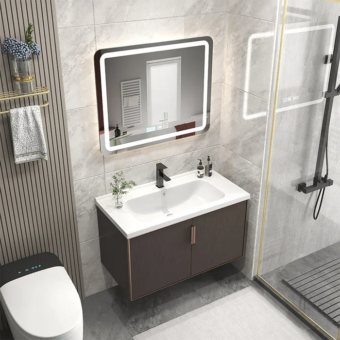 Luxury Nordic Cabinets Full Sets Washbasin Water Proof Wall Mounted Bathroom Cabinets Vanity Sets Open Mobile Bagno Furniture